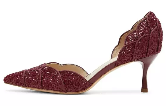 Туфли женские на высоком каблуке 73Hours, цвет Velvet red