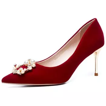 Туфли женские на высоком каблуке Aokang, цвет Deep Red