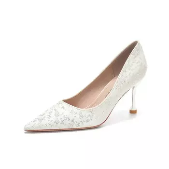 Туфли женские на высоком каблуке Bamiti, белый