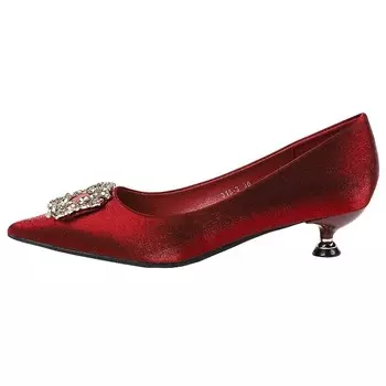 Туфли женские на высоком каблуке Bamiti, цвет Burgundy 7cm
