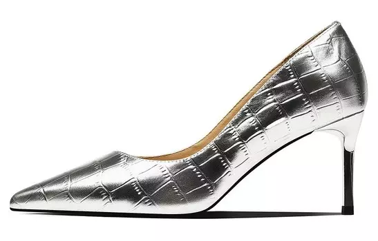Туфли женские на высоком каблуке Bosssunwen, серебряный