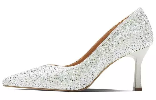 Туфли женские на высоком каблуке Bosssunwen, серебряный