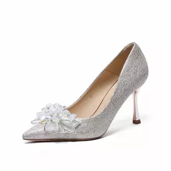 Туфли женские на высоком каблуке Fesoune, серебряный