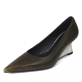 Туфли женские на высоком каблуке Flowerskam, цвет Red Brown