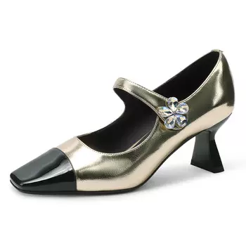 Туфли женские на высоком каблуке Fmm, цвет Silver with black