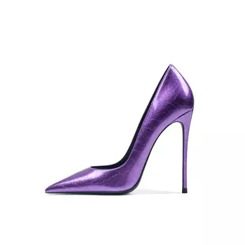 Туфли женские на высоком каблуке Ganxiaojie, цвет Patent leather purple 10.5cm