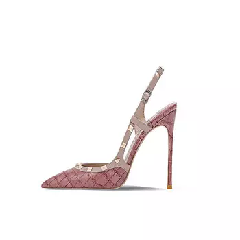 Туфли женские на высоком каблуке Ganxiaojie, цвет Crocodile powder 10.5cm