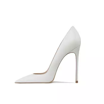 Туфли женские на высоком каблуке Ganxiaojie, цвет White 9cm