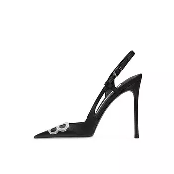 Туфли женские на высоком каблуке Ganxiaojie, цвет Satin black 6cm