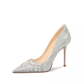 Туфли женские на высоком каблуке Holy Rose, цвет THE SILVER FLOWER LOOKS LIKE THE MOON IS 6CM