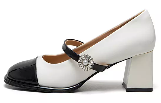 Туфли женские на высоком каблуке La Chapelle, бежевый/черный