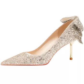 Туфли женские на высоком каблуке Lanza, цвет SILVER 6.5CM