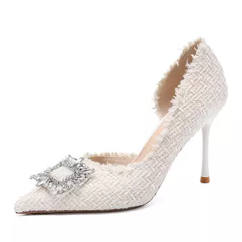 Туфли женские на высоком каблуке Lanza, цвет WHITE 7CM