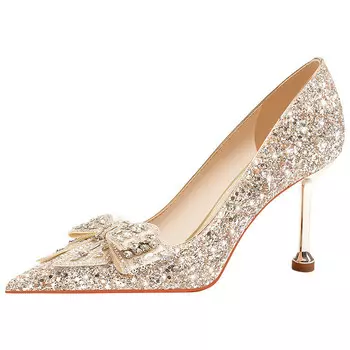 Туфли женские на высоком каблуке Lanza, цвет GOLD 8.5CM