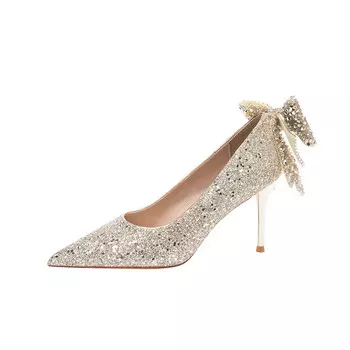 Туфли женские на высоком каблуке Lanza, цвет Gold 9.5CM