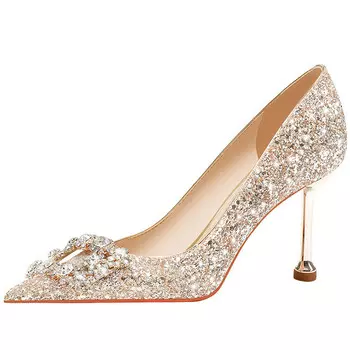 Туфли женские на высоком каблуке Lanza, цвет GOLD 6.5CM