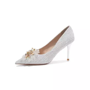 Туфли женские на высоком каблуке Lanza, цвет SILVER 8.5CM