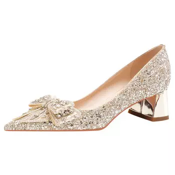Туфли женские на высоком каблуке Lanza, цвет GOLD 6.5CM