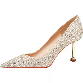 Туфли женские на высоком каблуке Lanza, цвет SILVER 8.5CM