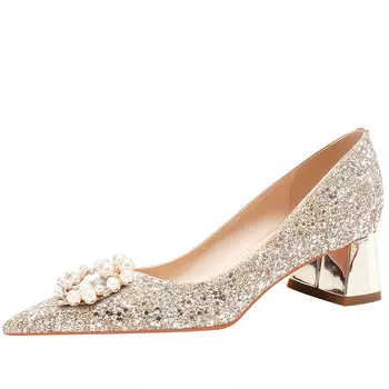 Туфли женские на высоком каблуке Lanza, цвет SILVER 6.5CM