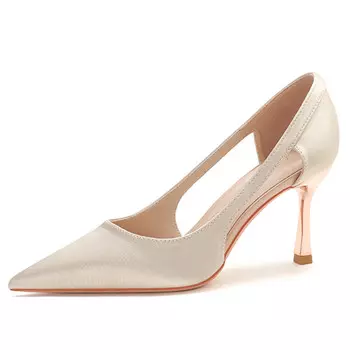 Туфли женские на высоком каблуке Lanza, цвет White 7.5CM