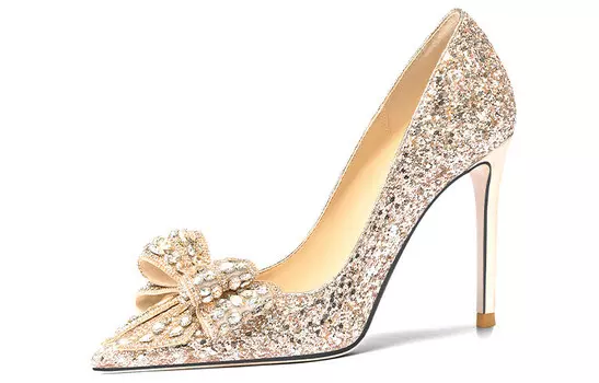 Туфли женские на высоком каблуке Lily Wei, цвет Champagne Gold