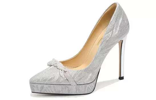 Туфли женские на высоком каблуке Lily Wei, серебряный