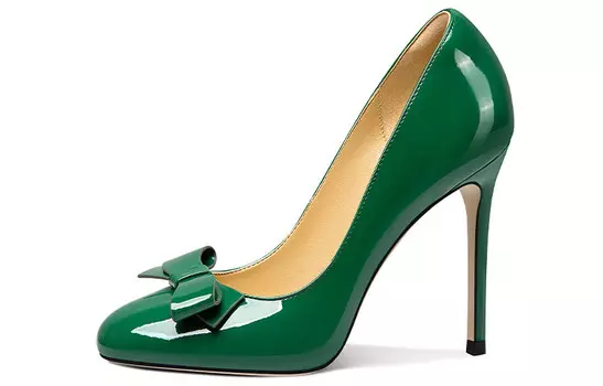 Туфли женские на высоком каблуке Lily Wei, цвет Green[Block Heel]