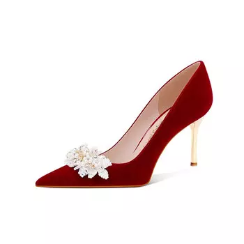 Туфли женские на высоком каблуке Lunnifeiya, цвет BURGUNDY (6CM)