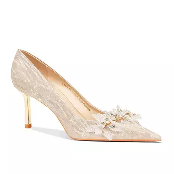 Туфли женские на высоком каблуке Meiai, цвет Silver 6.5cm