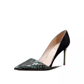 Туфли женские на высоком каблуке Miss Left, цвет Black rose red