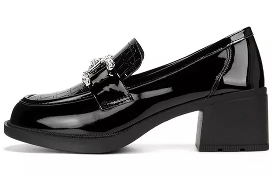 Туфли женские на высоком каблуке Oms, цвет Black [Low-top]