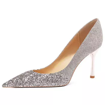 Туфли женские на высоком каблуке Oms, серебряный