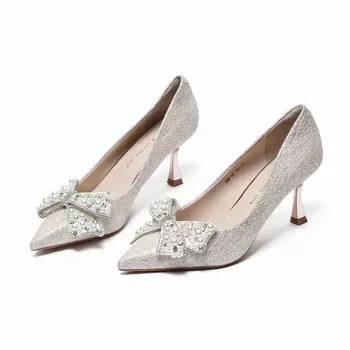 Туфли женские на высоком каблуке Pinweishidu, красный