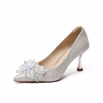 Туфли женские на высоком каблуке Pinweishidu, серебряный