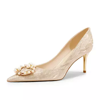 Туфли женские на высоком каблуке Pjjuu, серебряный