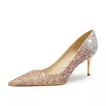 Туфли женские на высоком каблуке Pjjuu, золотой/серебряный