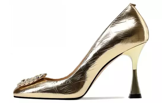 Туфли женские на высоком каблуке Princess & Isabel, светло-золотой