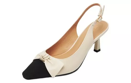 Туфли женские на высоком каблуке Pt'Son, цвет Apricot/Black