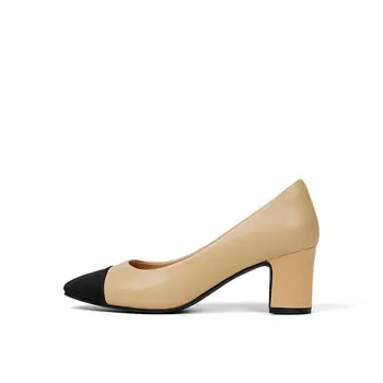 Туфли женские на высоком каблуке Pt'Son, цвет Apricot/Black