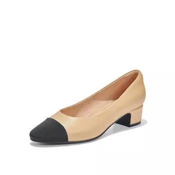 Туфли женские на высоком каблуке Pt'Son, цвет Apricot/Black