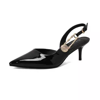 Туфли женские на высоком каблуке Pvaj, цвет Black 9 cm