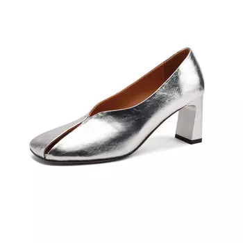 Туфли женские на высоком каблуке Qiaoliner, серебряный