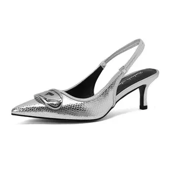 Туфли женские на высоком каблуке Schilling, цвет Snake pattern silver 9cm