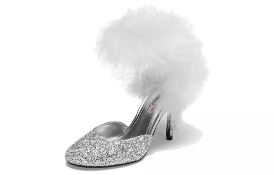 Туфли женские на высоком каблуке серебряный 73Hours, серебряный