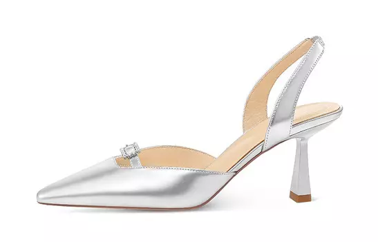 Туфли женские на высоком каблуке серебряный 7Or9, серебряный