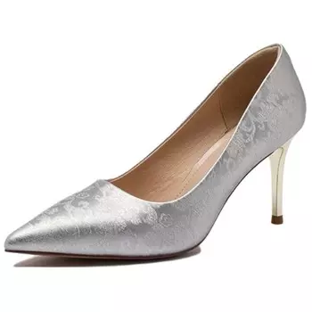 Туфли женские на высоком каблуке серебряный Agsdon, серебряный