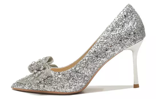Туфли женские на высоком каблуке серебряный Ainer-Cat, серебряный