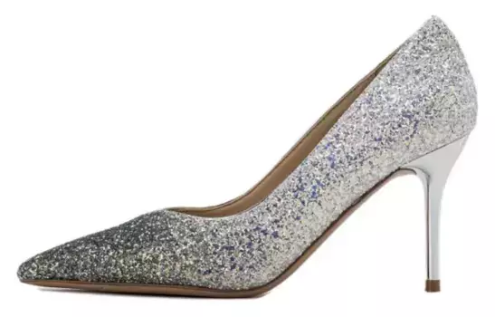 Туфли женские на высоком каблуке серебряный Aokang, цвет Silver Black