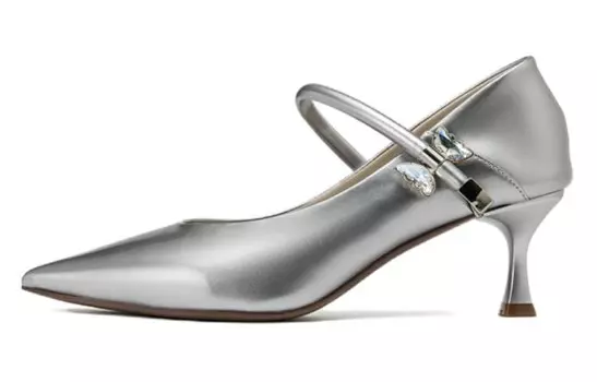 Туфли женские на высоком каблуке серебряный Aokang, серебряный